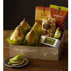 Tasteful Pears and Popcorn Sympathy Gift Box