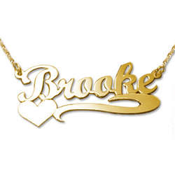 14K Gold Heart Name Necklace