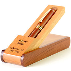 Personalized Flip Over Wooden Pen Stand