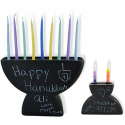Chalkboard Menorah and Candlesticks