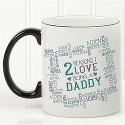 His Reasons Why Personalized Coffee Mug with Black Handle