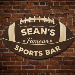 Football Fan Personalized Sports Bar Sign