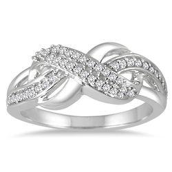 1/5 Carat Diamond Infinity Ring in 10-Karat White Gold