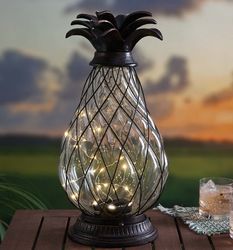 Solar Glass Pineapple Lantern