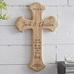 Our Wedding Day Personalized Wood Cross