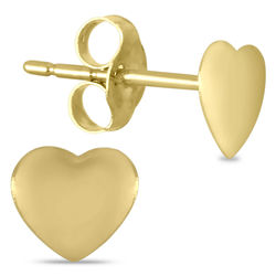 10 Karat Yellow Gold 5mm Heart Earrings