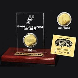 San Antonio Spurs 24kt Gold Flashed Coin in Upright Display