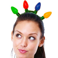 Jumbo Flashing Christmas Bulb Headband