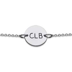 Personalized Initals Sterling Silver Disc Bracelet