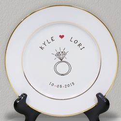 Personalized Engagement Ceramic Plate