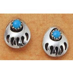 Bear Claw with Turquoise Post Earrings