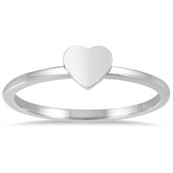 Simple and Clean 14-Karat White Gold Stackable Heart Ring