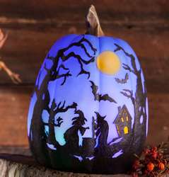 Color Changing Lighted 9.5" Halloween Pumpkin