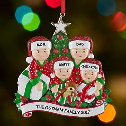 Personalized Family Opening Presents Ornament