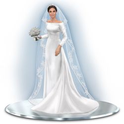 Meghan Markle Royal Bride Figurine with 8 Swarovski Crystals