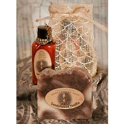 Fragrant Soap and Lotion in Sinamay Gift Bag