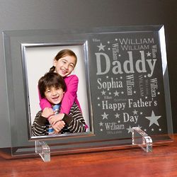 Daddy Word-Art Beveled Glass Picture Frame