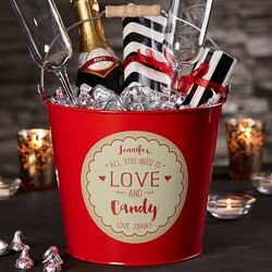 All I Need Is Love and Personalized Metal Gift Bucket