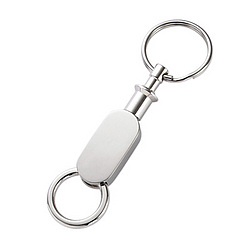 Personalized Silver Double Valet Key Chain