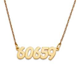 10K Yellow Gold Zip Code Necklace