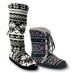 Nordic Sweater Lace-Up Boots