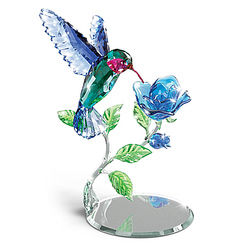 Nature's Delicate Dance Crystal Hummingbird Sculpture