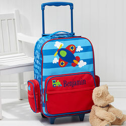 Boy's Personalized Airplane Rolling Luggage