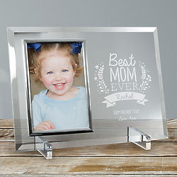 Personalized Best Mom Ever Glass Picture Frame