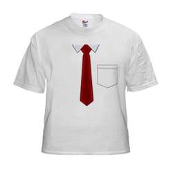 Shirt and Tie White T-Shirt