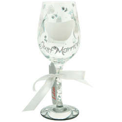 Just Married Personalized Wine Glass