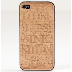 Loose Lips Wooden iPhone Cover
