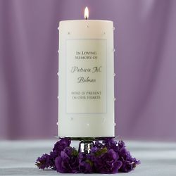 Faux Pearl-Accent Wedding Memorial Candle