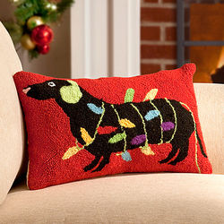 Dachshund with Lights Decorative Throw Pillow