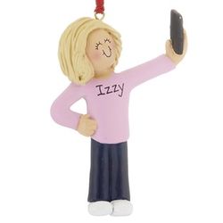 Personalized Selfie Female Ornament