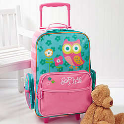 Kid's Personalized Lovable Owl Rolling Luggage