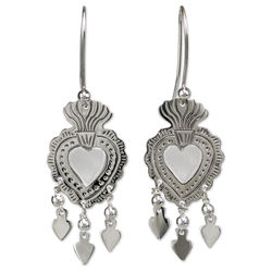 Gypsy Heart Sterling Silver Chandelier Earrings