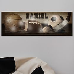 Personalized TwinkleBright LED Vintage Sports Canvas Print