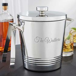 Personalized Engraved Top Shelf Ice Bucket & Tongs