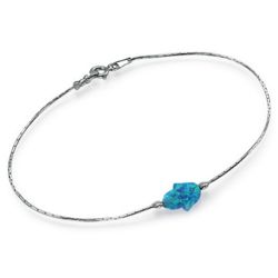 Hamsa Bracelet in Blue Opal