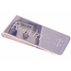 Personalized Silver Plated Money Clip