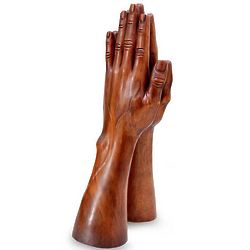 Hands at Prayer Wood Statuette