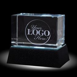 Custom Engraved Logo 3D Crystal Award