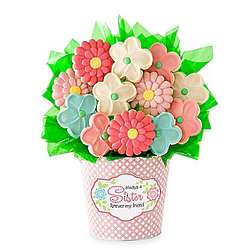 Always a Sister Cookie Bouquet in Flower Pot