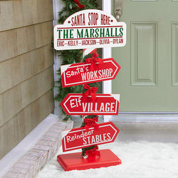 Santa Stop Here North Pole Personalized Sign