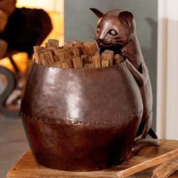 Metal Cat Fatwood Holder with 5 Pounds of Fatwood