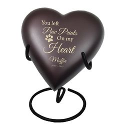 Personalized Memorial Heart Pet Urn with Stand