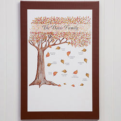 Personalized Fall Family Tree Small Canvas Wall Art