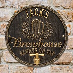 Oak Barrel Beer Pub Custom House Plaque