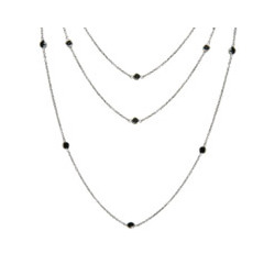 Tiffany Inspired Black Onyx CZ by the Yard 60 Inch Necklace