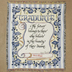 Embroidered Graduate Tapestry Throw Blanket